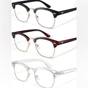 Blue Light Blocking Glasses, Anti Blu-Ray Clear Gaming Glasses. 3 pairs!